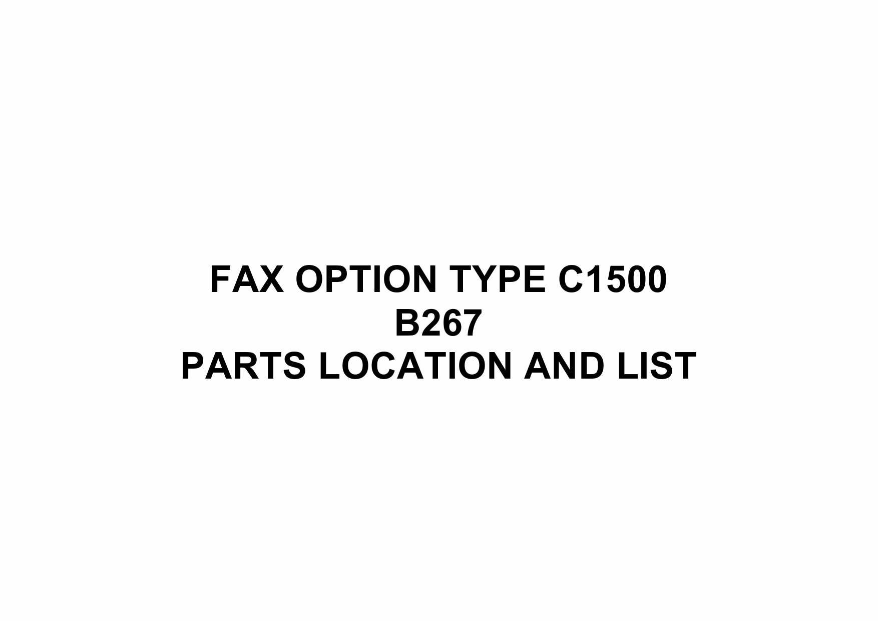 RICOH Options B267 FAX-OPTION-TYPE-C1500 Parts Catalog PDF download-1